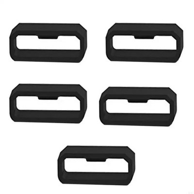 5-Pack Silicone Watch Strap Band Retainer Buckle Hoop Loop Holder Ring Keeper