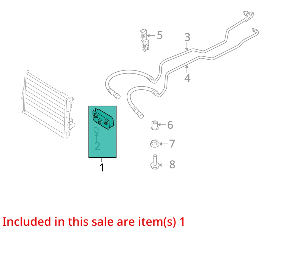 2005 2006-2010 BMW X3 Transmission Oil Cooler Heat Exchanger OEM Used Foto 3 de 4