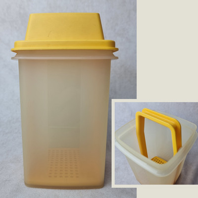 Tupperware Vintage Gurkentopf - Einbau Abtropfschale gelb und transparent
