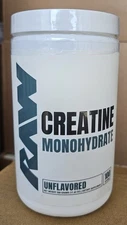 RAW Nutrition Creatine Monohydrate Powder, Unflavored, 510g 100 Servings 01/2026
