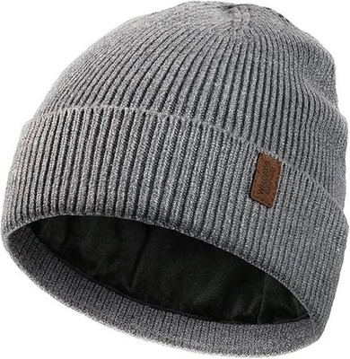 Wmcaps Herren Stretchy Soft Cuffed Wooly Beanie Warmfutter Grau One Size NEU