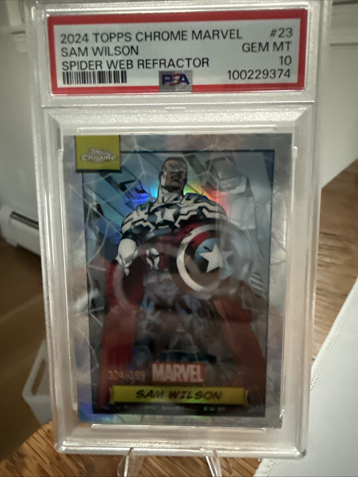 Sam Wilson #23 Marvel 2024 Topps Chrome trading card — raw and PSA graded price guide