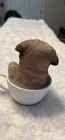 Pug Puppy Dog Figurine, Sitting Pug in White Teacup, Dog Collectible Decor — photo 3