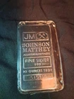 Johnson Matthey 10 Oz Silver Bar In Plastic