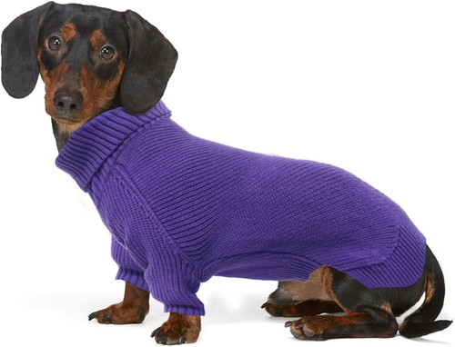 Dachshund Sweater Dog Turtleneck Sweater,Cold Weather Cable Knitwear