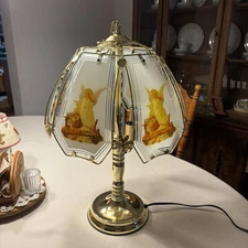 Vintage OK Lighting guardian angle lamp with glass panels 