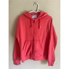 Champion Coral Pink Zip-Up Hoodie with Logo Detail