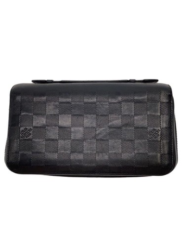LOUIS VUITTON Long Wallet Zippy XL Damier Fini Leather BLK Men's Used