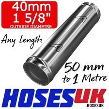 40mm (1 9/16") Alloy Joiner Tube with Ribbed Ends Hose Connector 50mm to 1m