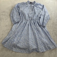 J. Crew Liberty Fabrics Ruffle Collar Mini Dress Floral Womens L Liner Button