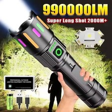 Most Powerful 99000000LM LED Military Torch USB Rechargeable Tactical Flashlight