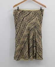 Vintage Y2K LAUREN RALPH LAUREN Midi Skirt Flare Hem Tropical Print Silk Linen