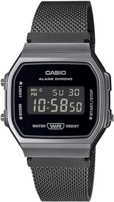 Casio Digitaluhr Standard A168WEMB-1B schwarz Mesh Metallband