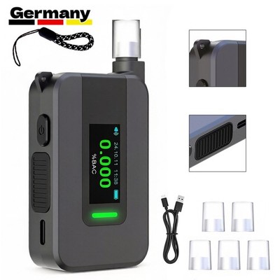 Alkoholtester mit elektrochemischem Sensor und LCD Display 5 Mundstücke