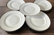 Wedgwood Sterling Bone China 1999 Dinner Plates 10.5” Set of 6 Platinum Trim EUC
