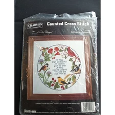 Janlynn Cross Stitch Kit Circle of Songbirds #54-18 Cardinal 14"x 14" New Open