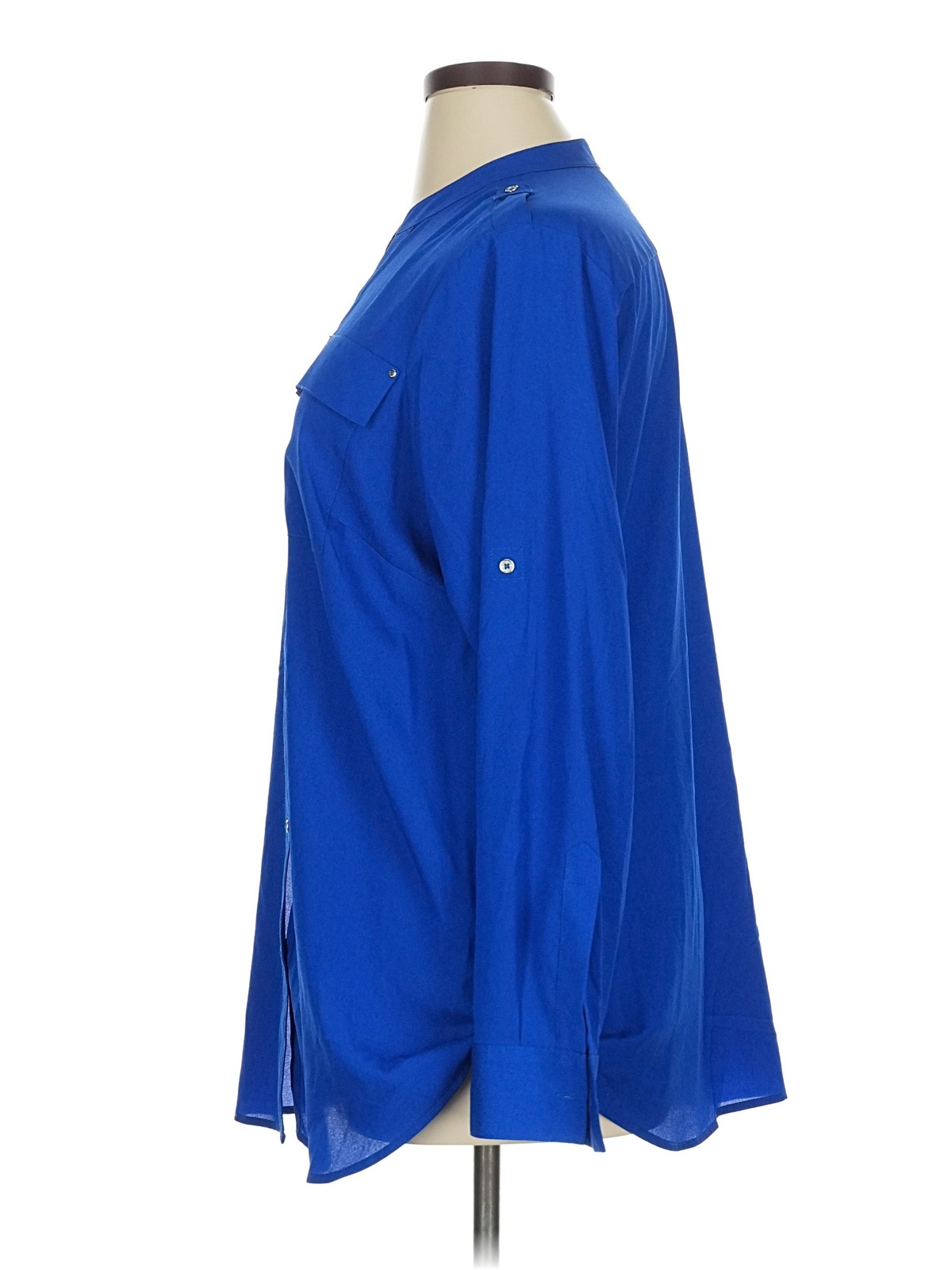 Calvin Klein Women Blue 3/4 Sleeve Blouse 0X Plus thumbnail 4