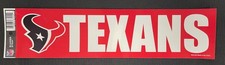 HOUSTON TEXANS  1 3x12 Self Adhesive Licensed NFL Bumper Sticker  New 
