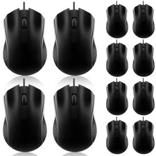 12 Pcs Wired Computer Mouse Bulk Cord USB Computer Mice Ergonomic Wired Mouse...