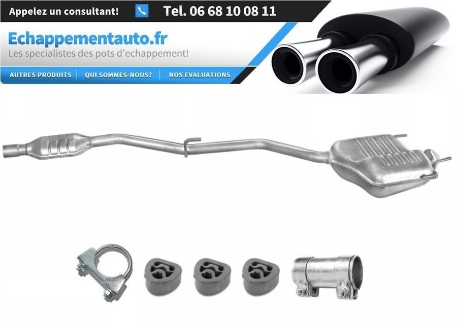 Échappement Mercedes W202 S202 2024901621 en alliage aluminisé robuste norme d'origine