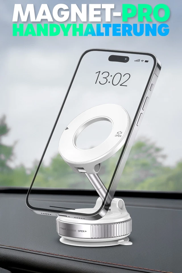 Handyhalterung Auto magnetisch MagSafe-kompatibel Saugnapf Vakuum Universal 2025 - Bild 4 von 4