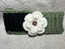 Handmade Crocheted Headband Ear Warmer Winter Weather Accessory With Flower