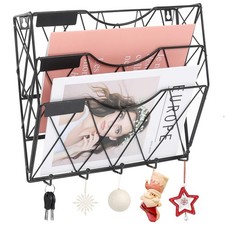 3 Tier Wall Mounted File Magazine Rack Easy to Use for Home Office Living Room