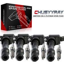 UF816 Coil Bobina  Spark Plug 4Pack for 2017-22 Kia Soul Hyundai Elantra Sonata