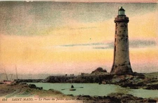 Saint-Malo France Le Phare du Jardin Lighthouse Rowing Boat Harbor Levy Fils