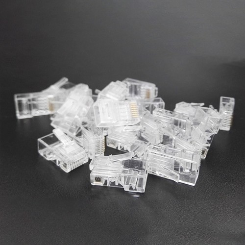 100 PCS Crimp Connectors Goldverteidiger Kristallkopf Cat6-Kabelanschlüsse - 第 7/11 張圖片