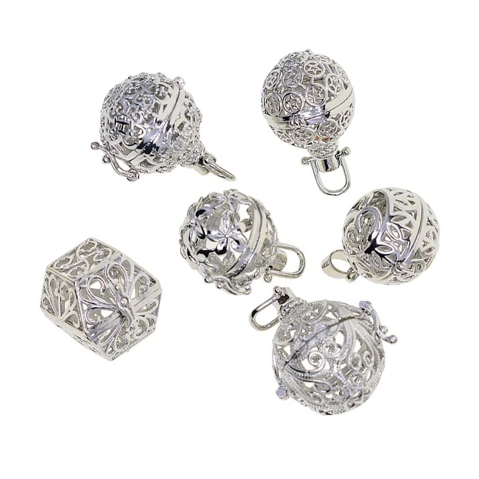 Risultati Della Collana Con Ciondolo Medaglione A Gabbia In Filigrana Mista Da 6 - Immagine 3 di 4