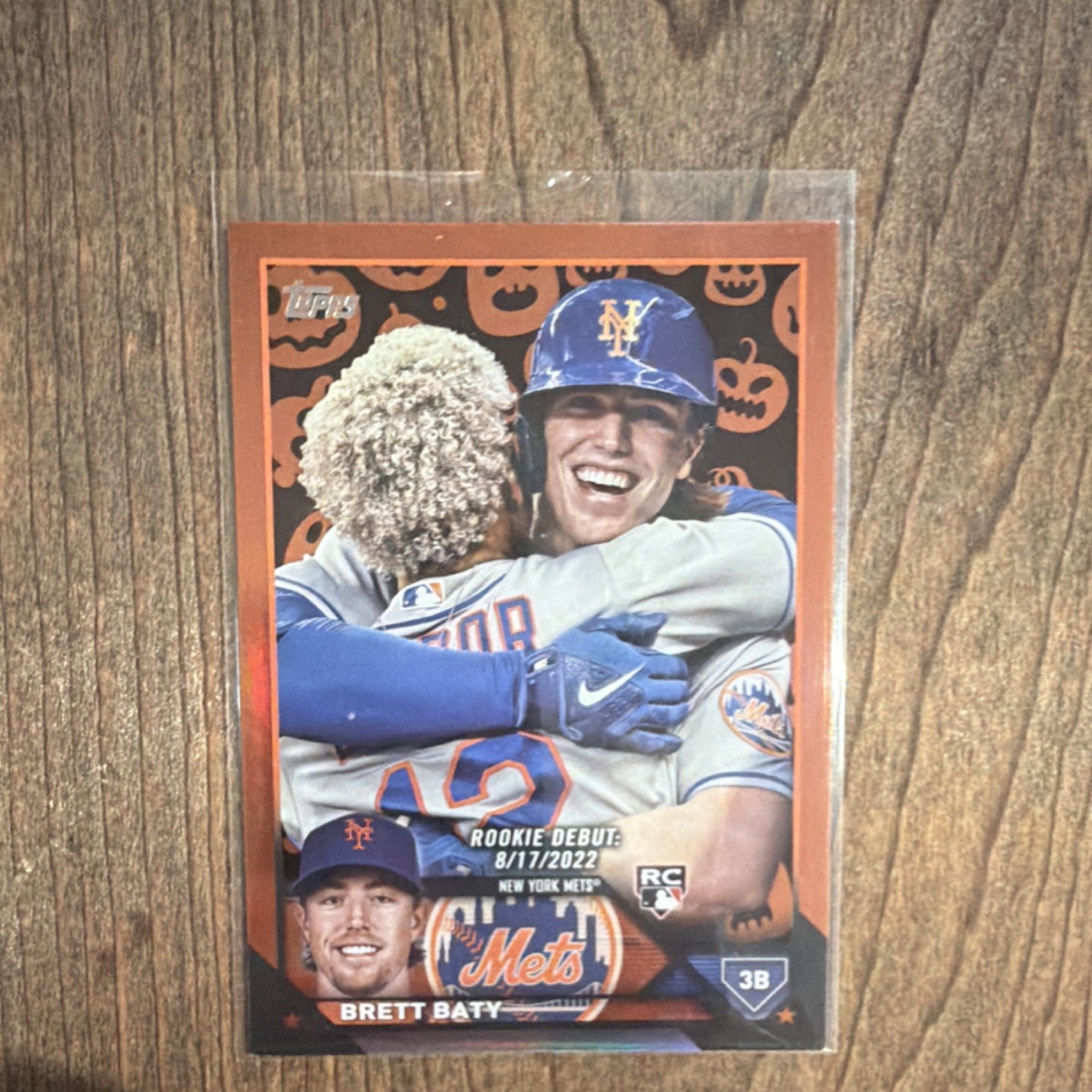 Brett Baty #US158 [Rookie Debut] 2023 Topps Update Jack-O'-Lantern Foil Mets