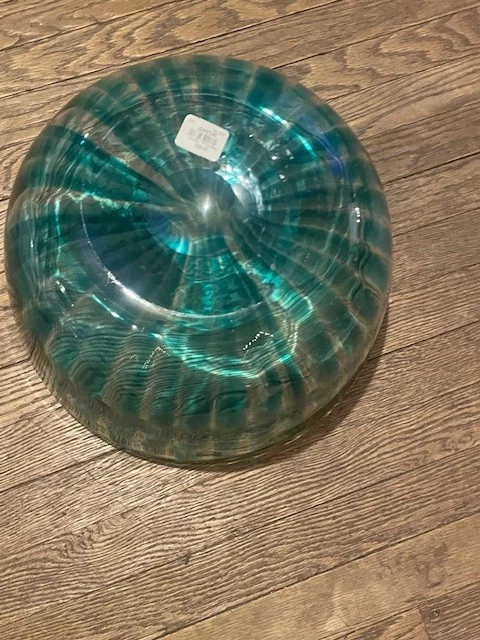 Ensaladera grande Pottery Barn William Sonoma Blue Swirl nueva 13 H X 13 W X 10,5 H Foto 4 de 4