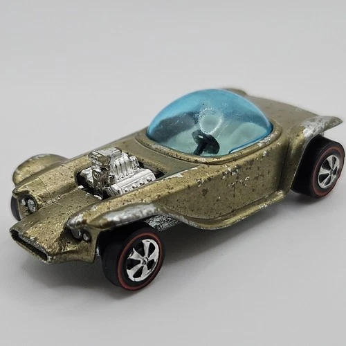 Hot Wheels Redline Beatnik Bandit 1968 Olive White Interior Made In Hong Kong