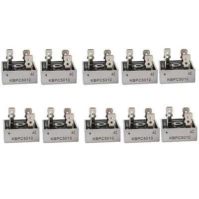 10X KBPC5010 -55~150°C 1000V Metal Case Single Phase Diode Bridge Rectifier