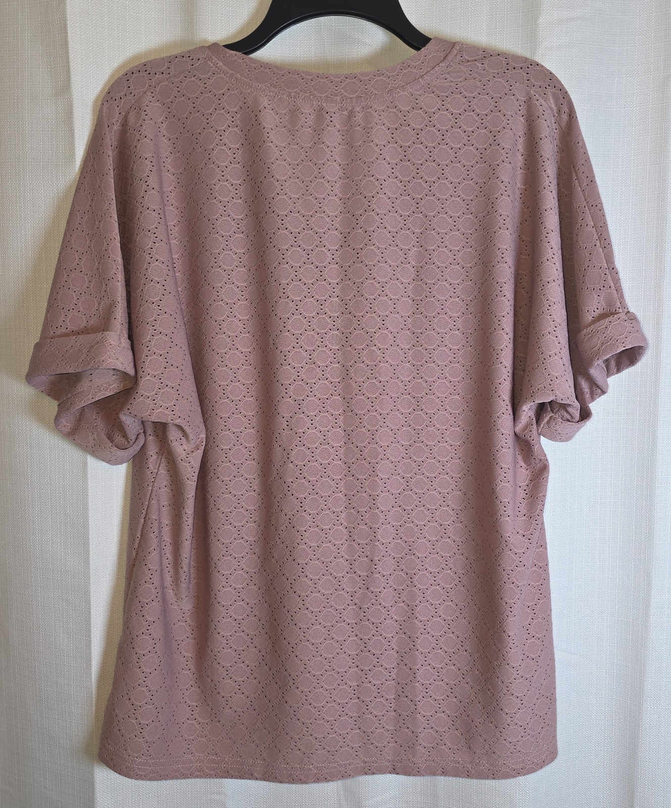 Flamingals Solid  Button Decor V Neck T-Shirt Siz… - image 2