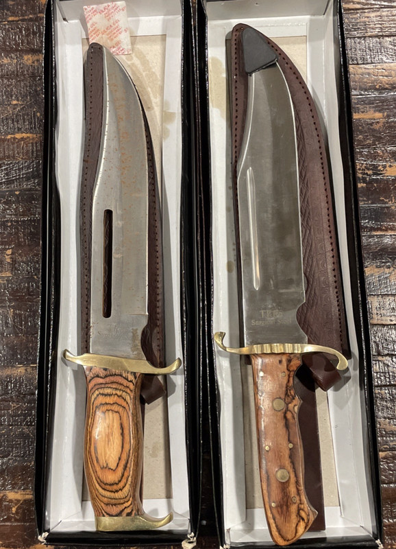 Timber Rattler Bowie Blades (2) Tr85 & Yr 88 With Sheath In Boxes. 16” Long #106