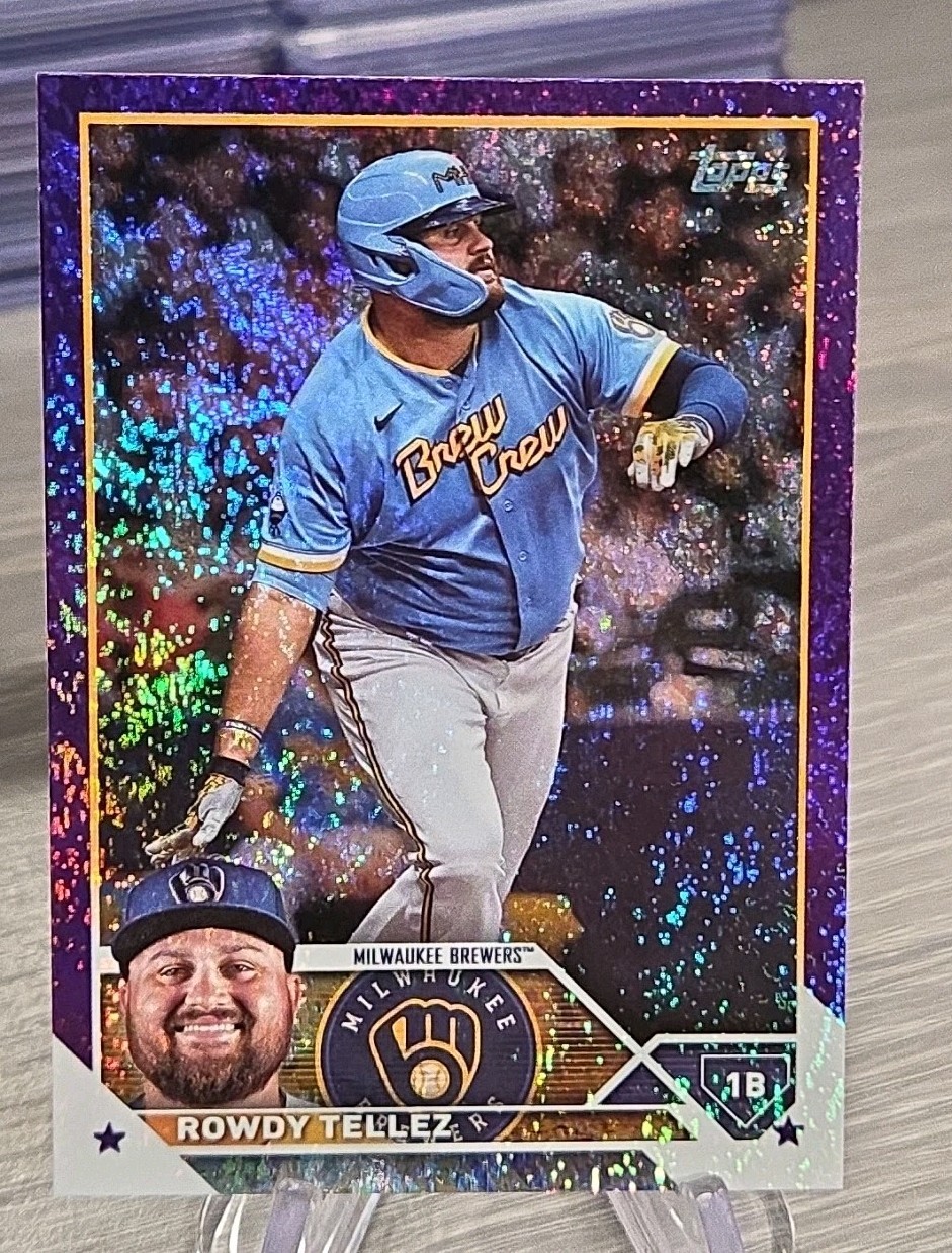 Rowdy Tellez 2023 Topps Series 2 Purple Foil /799 #598 Milwaukee Brewers