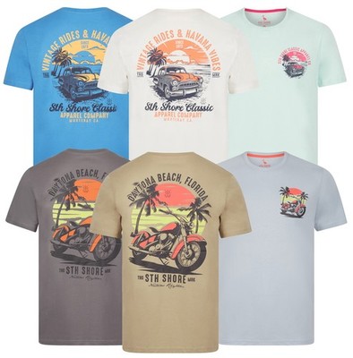 Mens Cotton T- Shirt Short Sleeve Basic Motor Classics Car Casual Summer S-XXL