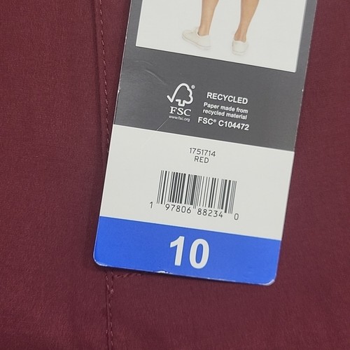 Eddie Bauer Womens Trendy Rolled Hem Bermuda Shorts with Pockets Size 10 Red - Picture 7 of 10