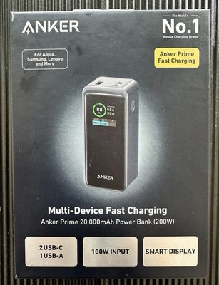 Anker Prime Power Bank 20000mAh Portable Charger with 200W Output- Brand New