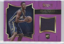 2015-16 Panini Select Rookie Swatches Purple Prizm 49/99 Myles Turner #23 4v2