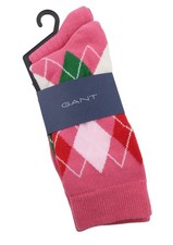 GANT Argyle 2 Pack Women Socks OS Rapture Rose Knit Stretch Unisex