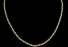 Gold rope chain necklace 13 1/2" EUC
