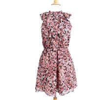 BCBGeneration Ruffle Rose Bloom Floral Sleeveless Cocktail Party Dress M Medium