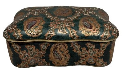 Vintage Trinket Box Toyo Trading Co New Country Gear 8.5'' x 6'' x 3.5'' Porcelain