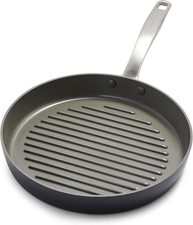 GreenPan Chatham Hard Anodized Healthy Ceramic Nonstick, 11" Grill Pan, Gray 