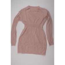 Sweater Dress Cable Knit Medium Pink Mini Fit Flare Casual Fall