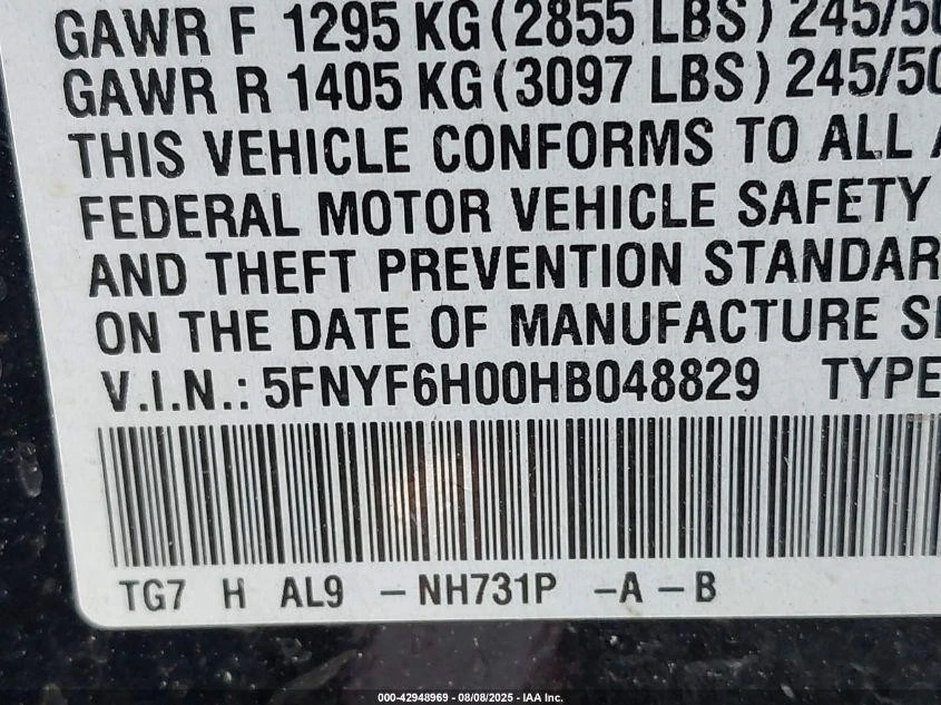 Used Rear Right Door Interior Trim Panel fits: 2017 Honda Pilot Grade A Foto 4 de 4