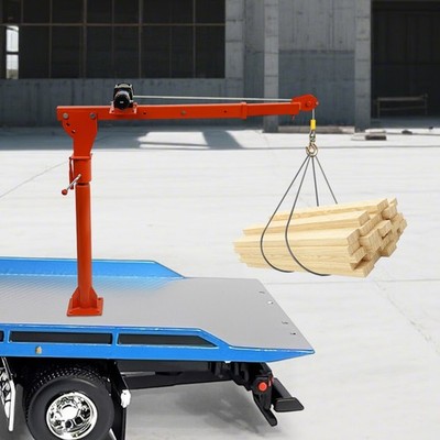 1100LB Truck-Mounted Crane Hoist Pickup Truck Jib Crane w/3000lb Electric Winch